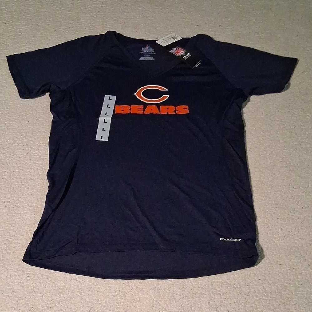 New Majestic Navy Chicago Bears Short Sleeve Tee